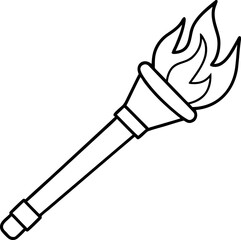 Kitchen Torch Line Art. Culinary Blowtorch Outline Illustration.