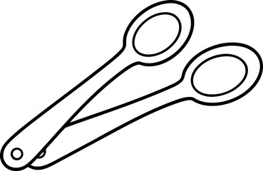 Measuring Spoons Line Art Set. Baking Utensil Outline Vector.