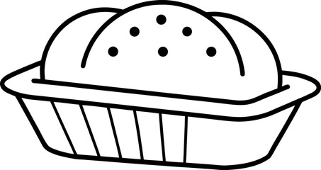 Cupcake Tin Outline Icon. Baking Equipment Line Art.