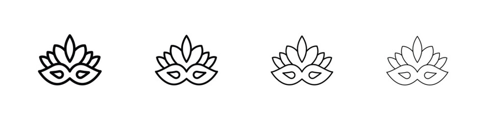 Mask for brazil carnival celebration icon illustration sign collection. vector symbol or logo.