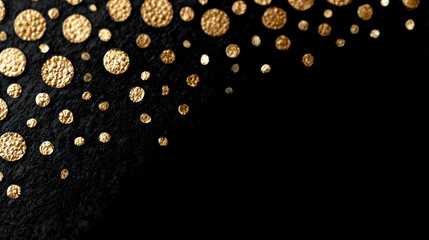 Elegant Black Background with Gold Glitter Particles for Luxury Design and Celebrations