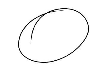 Hand Drawn Black Circles outline for highlighting text, circular scribble doodle round circles isolated on transparent background