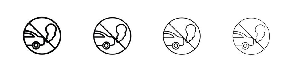 No exhaust gases signs illustration sign collection. vector symbol or logo.