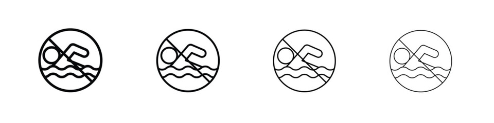 No swimming sign illustration sign collection. vector symbol or logo.