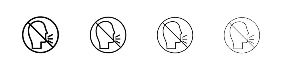 No talking signs illustration sign collection. vector symbol or logo.
