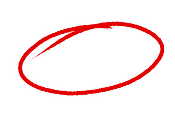 Red Hand Drawn Circle Marker, Scribble Highlight Ring, Transparent PNG for Text Emphasis..