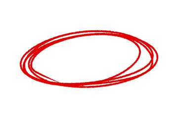 Doodle Red Circle Outline for Emphasis, Hand Sketch Round Highlight, Transparent Background PNG..
