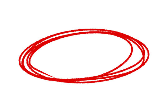 Doodle Red Circle Outline for Emphasis, Hand Sketch Round Highlight, Transparent Background PNG..
