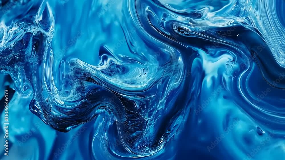 Poster abstract swirling blue and white water patterns creating a serene and artistic background