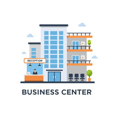 Modern Business Center Building Illustration