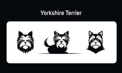 Yorkshire Terrier Logo - Cute Minimal Dog Vector, Adorable Yorkie dog logo in minimal flat vector style. Perfect for boutique pet brands, grooming, or dog fashion.