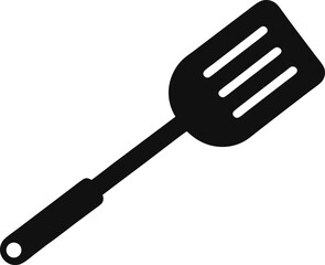 Nonstick Spatula Glyph. Kitchen Utensil Silhouette Graphic.