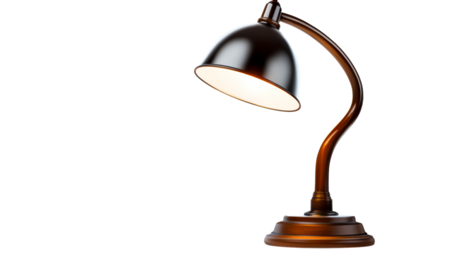 Stylish desk lamp with elegant curvature and warm light feature