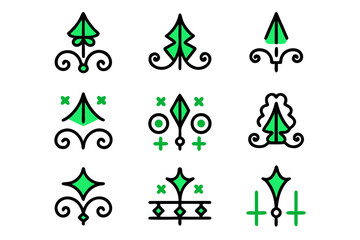 Obraz premium Collection of ornate medieval fantasy borders and frames with gothic embellishments for game design and decorative projects