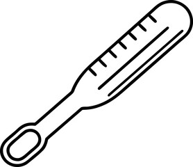 Meat Thermometer Outline Icon. Cooking Tool Line Art Graphic.