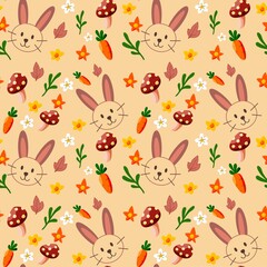 Rabbit Dream Seamless Pattern