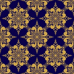 seamless pattern with golden flowers