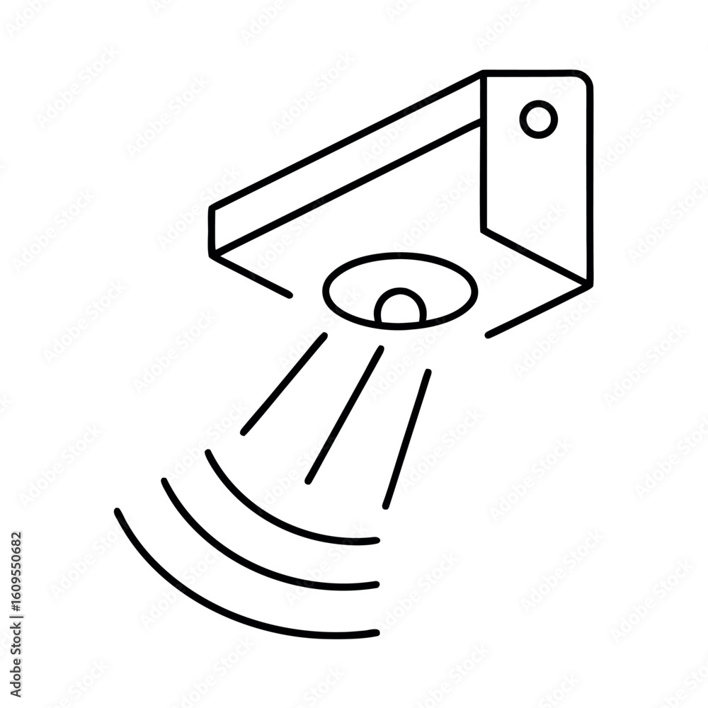 Poster motion sensor light vector illustration with detection lines and modern design elements