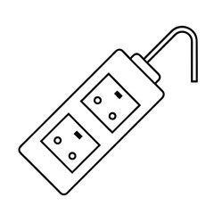 Power Strip with Toggle Switch Vector Illustration Electrical Outlet Extension Cord Design