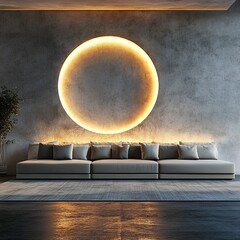 A glowing portal opening mysteriously in a living room wall, blending everyday life with a touch of fantasy and adventure.
