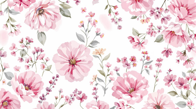 Soft Pink Floral Watercolor Pattern For Backgrounds, Textiles, And Creative Design Projects