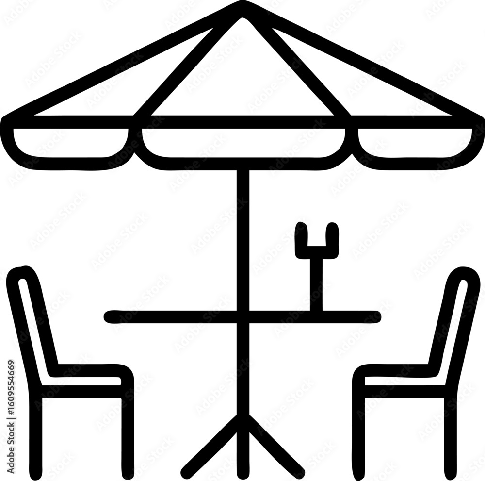 Poster café table and chairs vector illustration for business computer work concept café table and chairs v