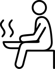 Wheelchair icon with business people, men, and women running silhouettes