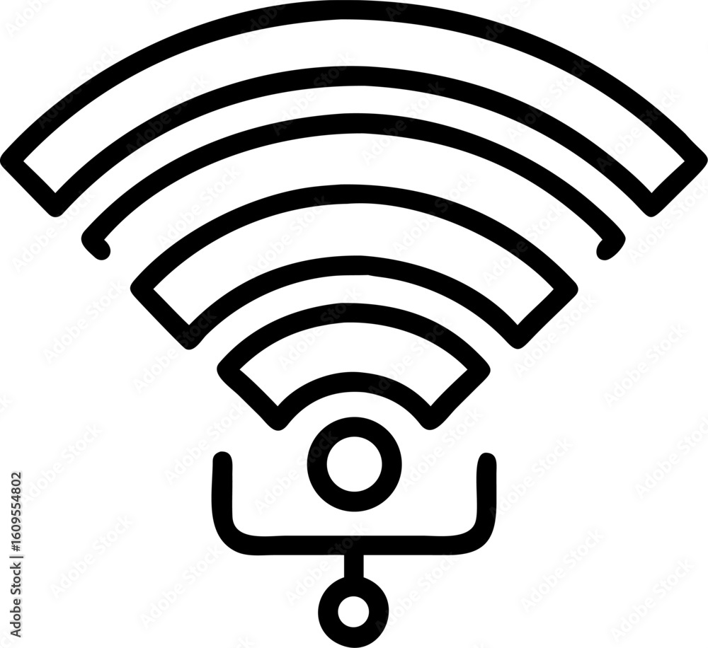 Aufkleber vector graphic of a wi-fi symbol representing a wireless network connection