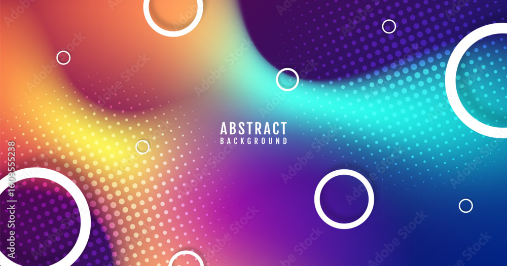 Poster colorful abstract background overlap layer on dark space with circles effect decoration. modern grap
