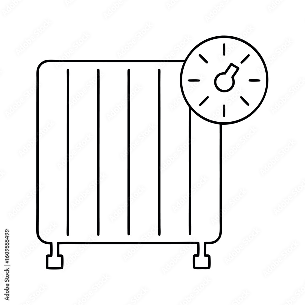 Poster water heater timer icon illustration of a heater with a timer for energy management