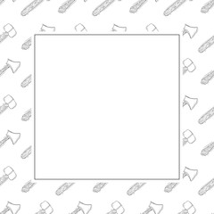 construction frame. doodle construction tool square frame. hand drawn construction frame background. construction tool background