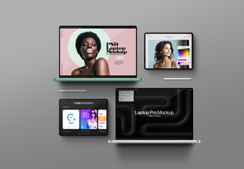 Laptop and Tablet Mockup &ndash; Set (6 Objects)