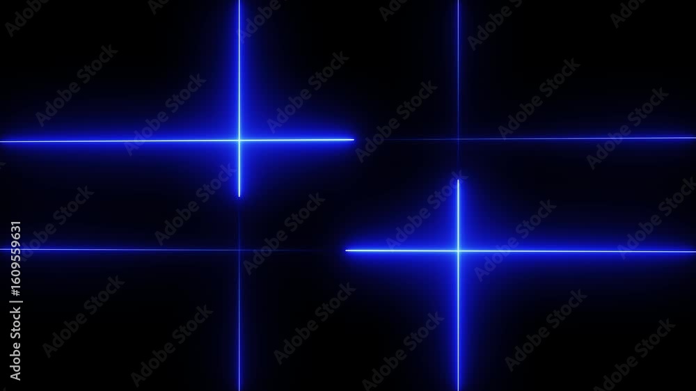 Poster abstract glowing neon light rectangle border frame animation, futuristic light effect isolated on bl