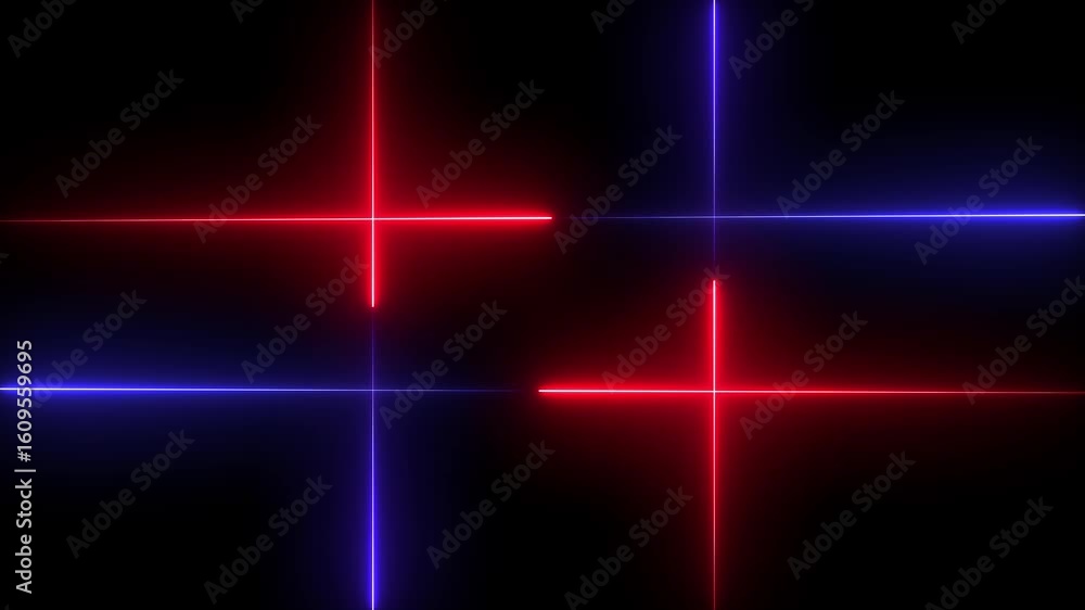 Poster abstract glowing neon light rectangle border frame animation, futuristic light effect isolated on bl