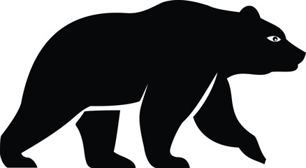 Minimal Walking Bear Silhouette – Wildlife Vector Illustration for Branding & Nature Designs