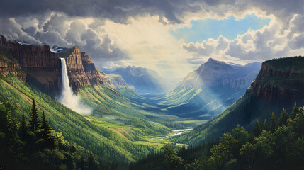 Summer Mountains With Towering Anvil Cloud Ba35C357