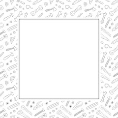 construction frame. doodle construction tool square frame. hand drawn construction frame background. construction tool background