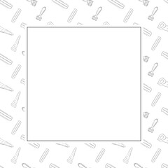 construction frame. doodle construction tool square frame. hand drawn construction frame background. construction tool background