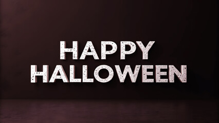 White Textured 3 D Letters Happy Halloween Text holiday