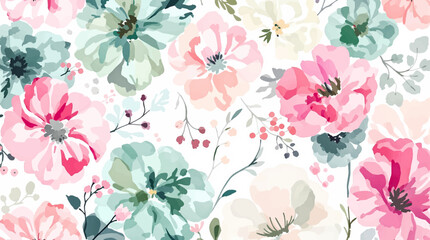 Spring and summer Background watercolor arrangements with small flower. Botanical illustration minimal style.