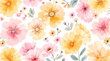 Abstract flower blooming design. Pattern with floral seamless. Grunge textured abstract art vector  with flower and plants in watercolor style.