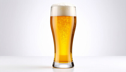 glass of beer isolated on white