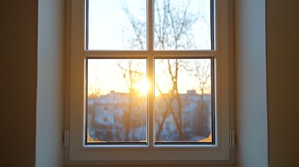 Sunrise through window