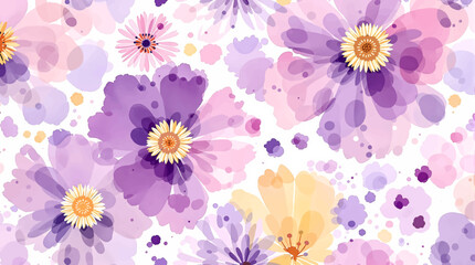 Vector seamless background. Abstract floral pattern. Modern, bright and colorful print on a light background. Ideal for textile design, screensavers, covers, cards, invitations and posters.