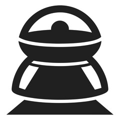 Vector art of a salt and pepper shaker set sits on the table, isolated on white background