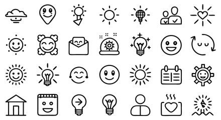 Weather icons sun cloud lightning rain snow vector