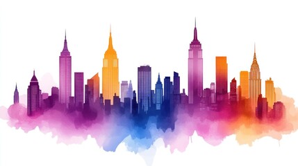 Obraz premium Colorful New York City Skyline