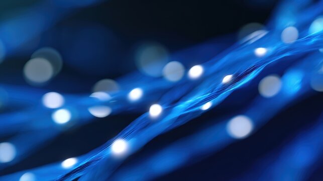 Abstract background of blurred abstract lines representing seamless data flow for remote work. Connectivity, uninterrupted. Blue.