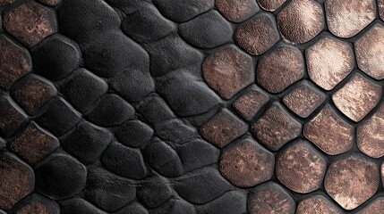 Naklejka premium Beautiful photo of abstract Black and Rose Gold Scaled Texture Pattern.