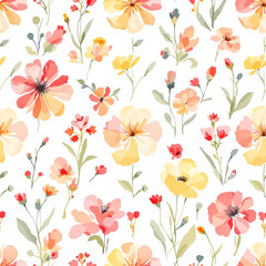 Abstract spring floral art background vector illustration. Watercolor hand painted botanical flower, leaves and nature background. Design for wallpaper, poster, banner, card, print, web and packaging.